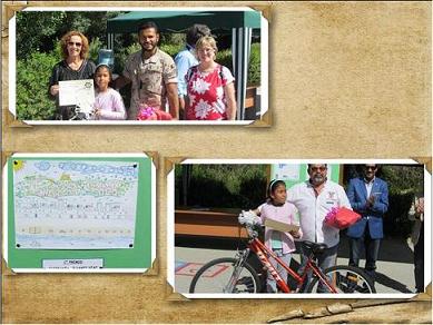 La alumna Estefanía Álvarez Díaz, de tercer curso, ha recibido hoy una bicicleta como primer premio en el concurso de dibujo de Obimasa " Ceuta, sin coche" .¡Enhorabuena!